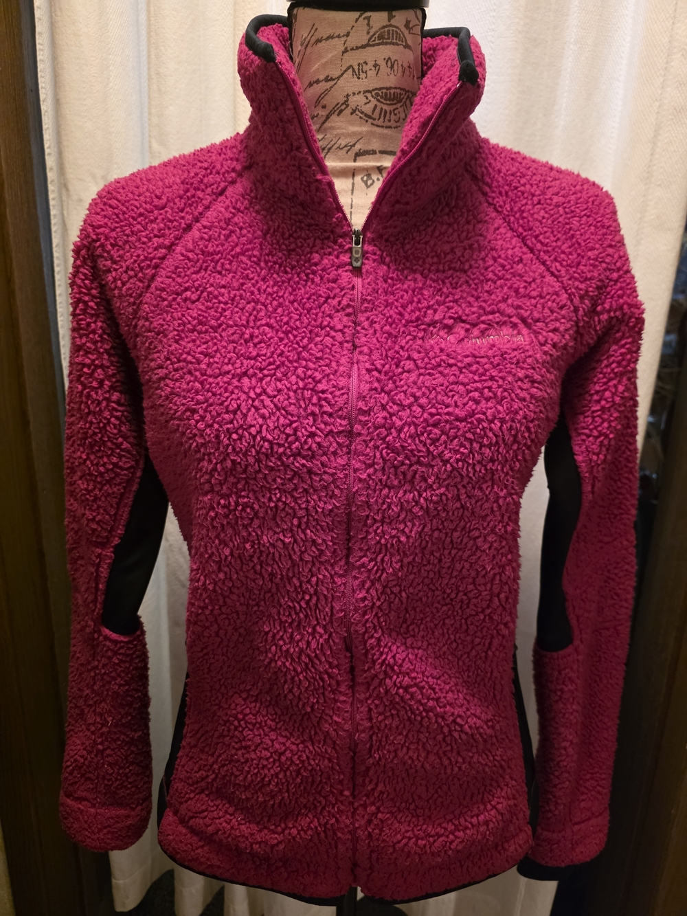 Columbia Women's Bright Pink Sherpa Teddy Fleece Jacket Medium Guc